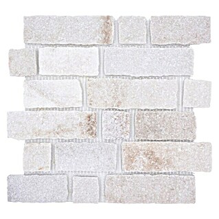 Mosaikfliese Brick Splitface XMS 549N (30,5 x 30,5 cm, Weiß, Matt)