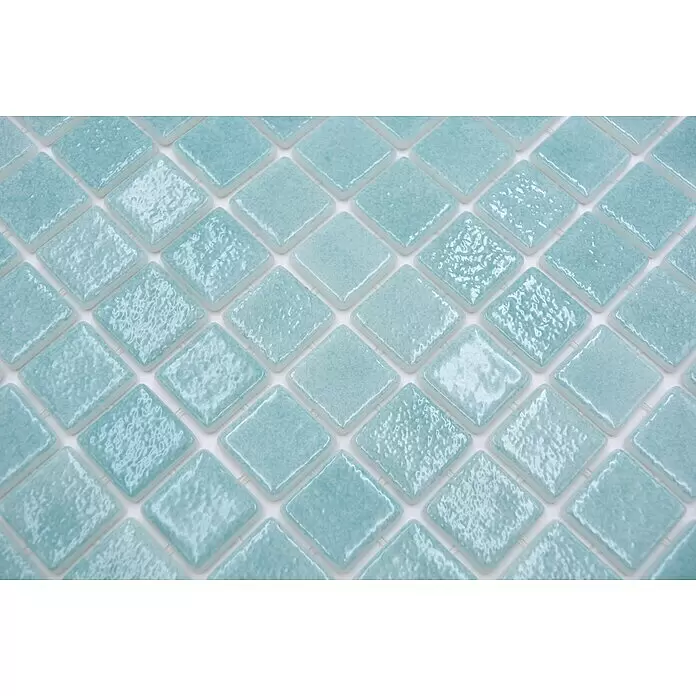 Mosaikfliese Eco Niebla VP503PUR - 31,6 x 31,6 cm, Karibikgrün, Glänzend - Detailaufnahme