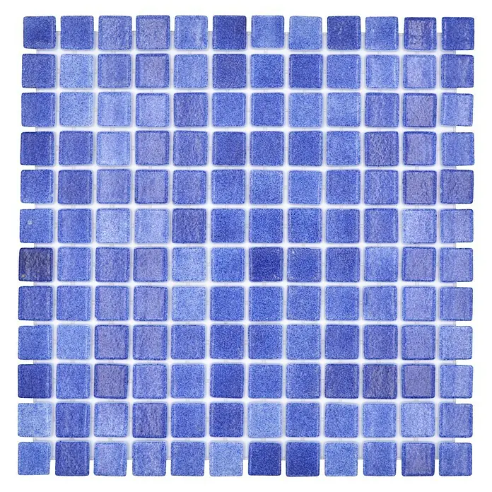 Mosaikfliese Eco Niebla VP508PAT - 31,6 x 31,6 cm, Meeresblau, Matt - Blaue Mosaikfliesen, ideal für Badezimmer oder Küchen, mit einer glänzenden Oberfläche und quadratischer Form.