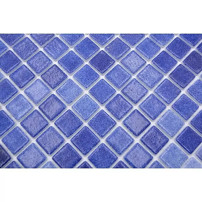 Mosaikfliese Eco Niebla VP508PAT - 31,6 x 31,6 cm, Meeresblau, Matt - Detailaufnahme