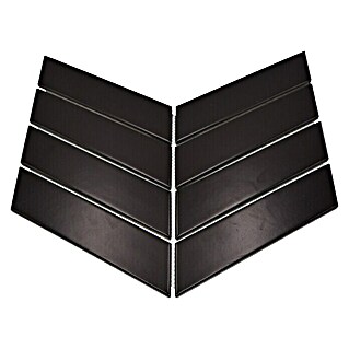 Mosaikfliese Chevron Uni  CHEV 09  (31,8 x 22,4 cm, Schwarz, Matt)