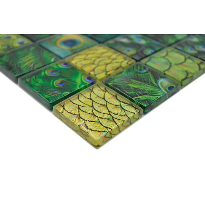 Mosaikfliese Crystal Wildlife XCM WL88 (29,8 x 29,8 cm, Grün, Glänzend) | BAUHAUS