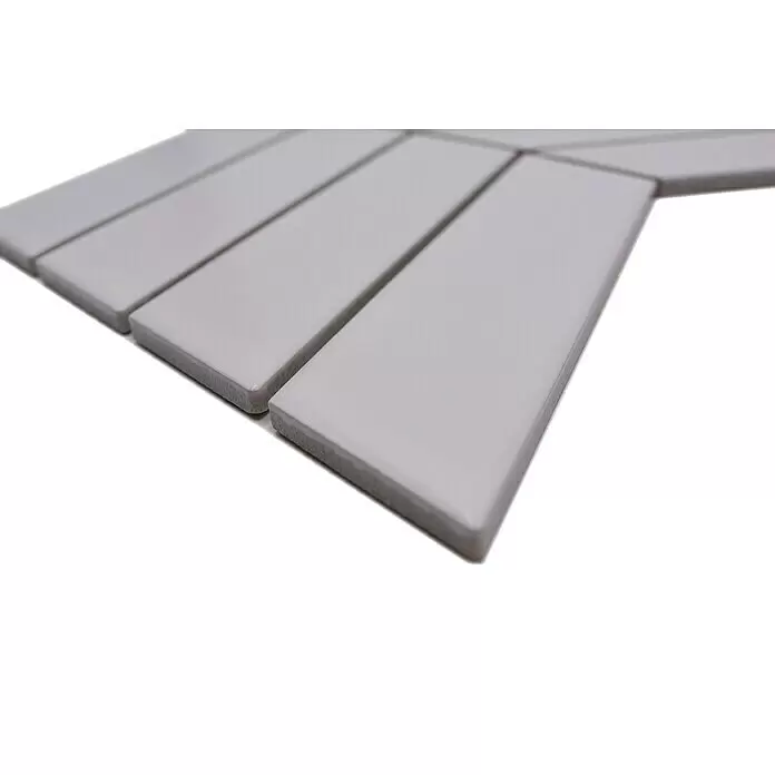 Mosaikfliese Chevron Uni CHEV 01 - 31,8 x 22,4 cm, Weiß, Matt - Detailaufnahme