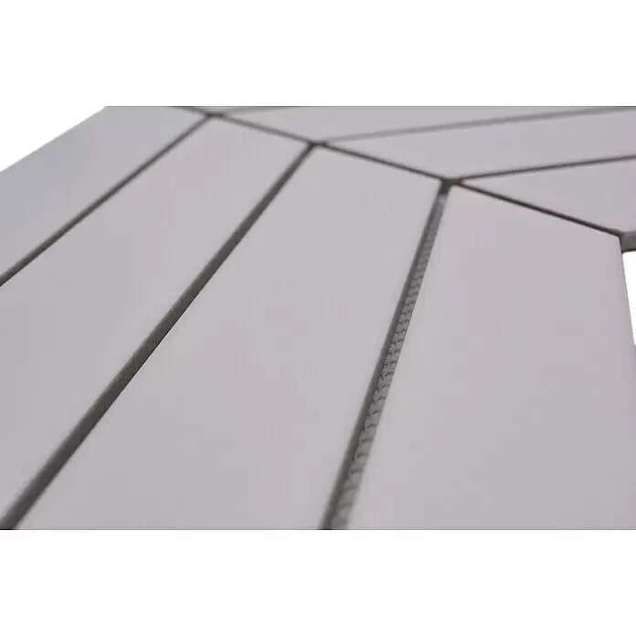 Mosaikfliese Chevron Uni CHEV 01 - 31,8 x 22,4 cm, Weiß, Matt - Detailaufnahme