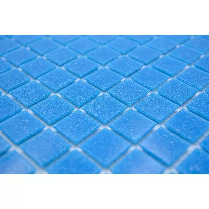 Mosaikfliese Quadrat Crystal Uni GM A 31P - 32,7 x 30,5 cm, Blau, Glänzend - Detailaufnahme