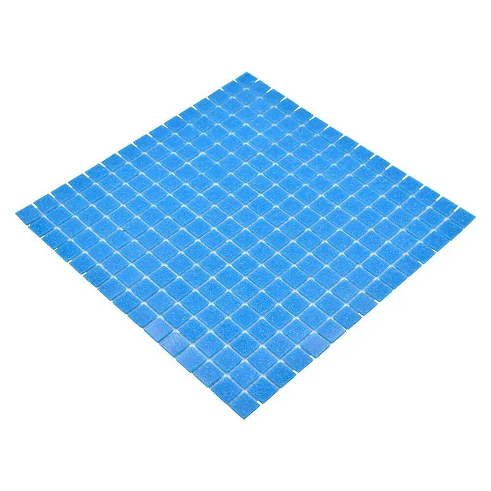 Mosaikfliese Quadrat Crystal Uni GM A 31P - 32,7 x 30,5 cm, Blau, Glänzend - Quadratische blaue Mosaikfliese mit glänzender Oberfläche, ideal für Badezimmer und Küchen. Perfekt für einen modernen Look.