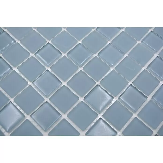 Selbstklebemosaik Quadrat Crystal Mix SAM 4CM18 - 30 x 30 cm, Grau, Matt - Detailaufnahme