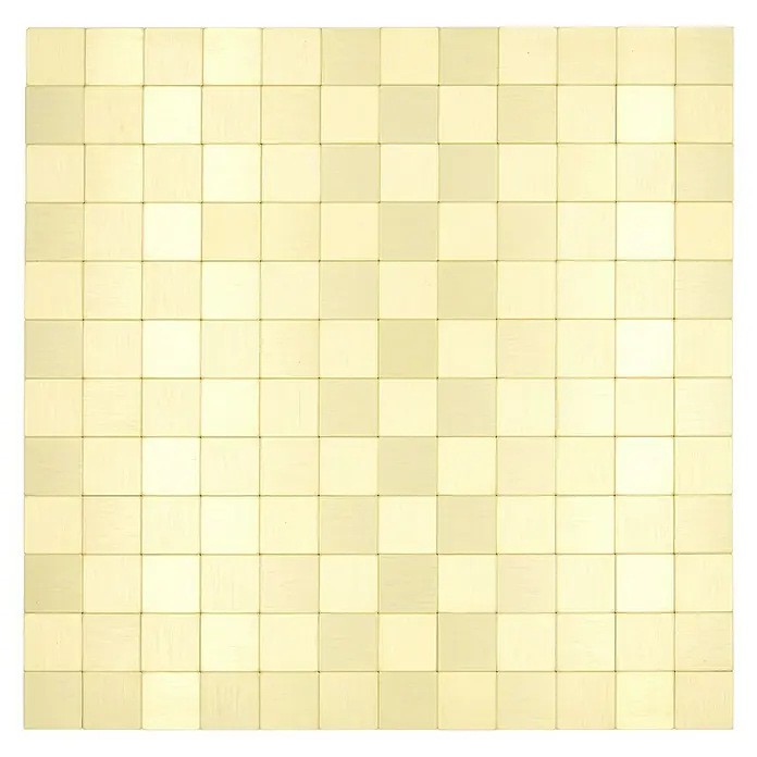 Selbstklebemosaik SAM 4GO25 - 30,5 x 30,5 cm, Gold, Glänzend - Ein quadratisches Raster aus beigen Kacheln, ideal für Hintergründe und Texturen. Das schlichte Design sorgt für eine ruhige Ästhetik.