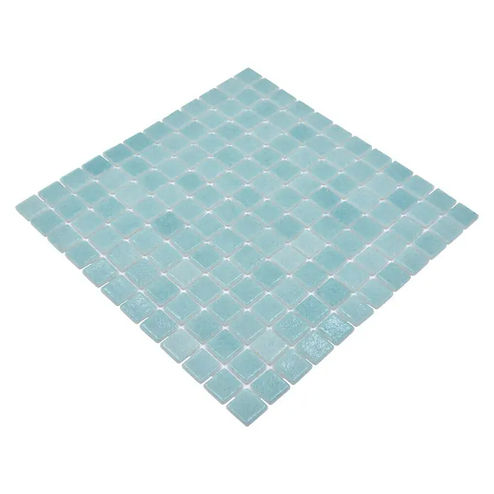 Mosaikfliese Eco Niebla VP503PAT - 31,6 x 31,6 cm, Karibikgrün, Matt - Quadratische, hellblaue Mosaikfliesen für Badezimmer und Küchen, ideal für moderne Innenräume.