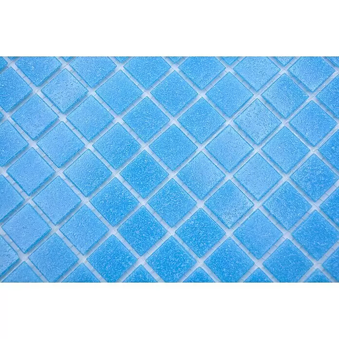 Mosaikfliese Quadrat Crystal Uni GM A 37P - 32,7 x 30,5 cm, Türkisblau/Blau, Glänzend - Detailaufnahme