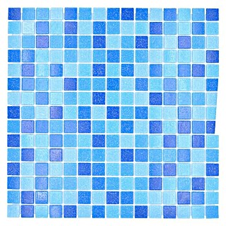 Mosaikfliese Quadrat Crystal Mix GM A 339P (32,7 x 30,5 cm, Blau/Dunkelblau, Glänzend)
