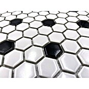 Mosaikfliese Hexagon Mix HX 045 (26 x 30 cm, Weiß/Schwarz, Glänzend) | BAUHAUS