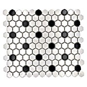 Mosaikfliese Hexagon Mix HX 045 (26 x 30 cm, Weiß/Schwarz, Glänzend) | BAUHAUS