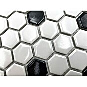 Mosaikfliese Hexagon Mix HX 045 (26 x 30 cm, Weiß/Schwarz, Glänzend) | BAUHAUS