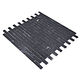 Samoljepljiva mozaik pločica SAM 4NM82 (30 x 30,5 cm, Crne boje, Sjaj)