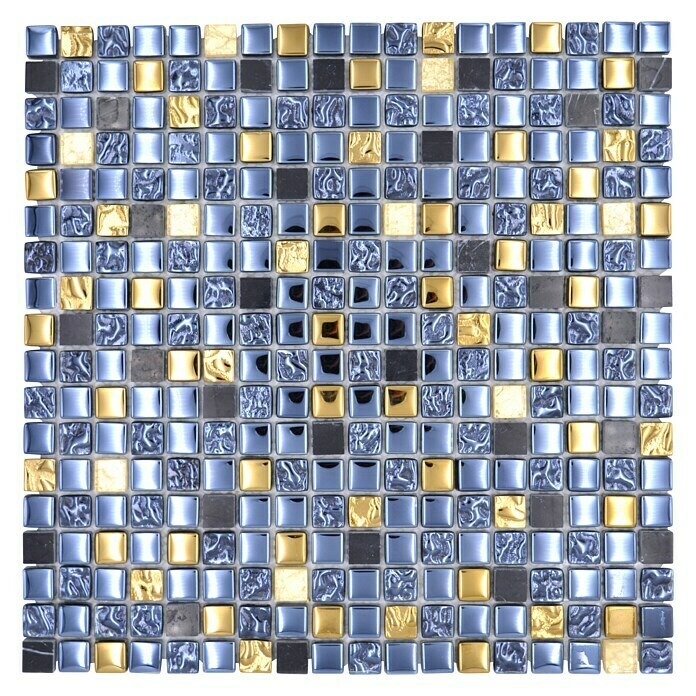 Mosaikfliese Crystal Mix XCM M65030 x 30 cm, Schwarz/Gold, Glänzend View From Above