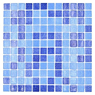 Mozaïektegel vierkant Eco Niebla VP1158PUR (31,6 x 31,6 cm, Mix blauw, Glanzend)