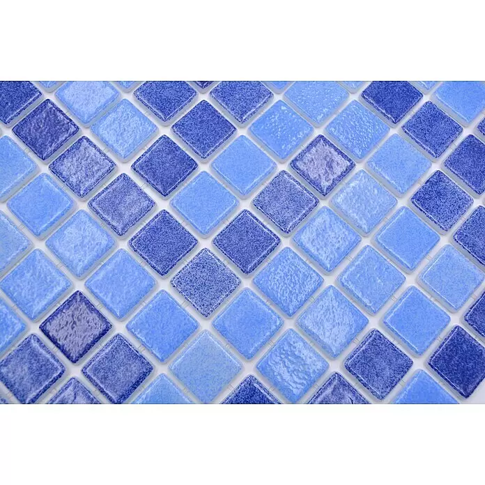 Mosaikfliese Eco Niebla VP1158PUR - 31,6 x 31,6 cm, Blau, Glänzend - Detailaufnahme