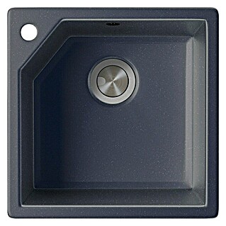 Atron Fregadero encastrable Gea (47,5 x 47,5 cm, Material compuesto, Negro, Brillante)