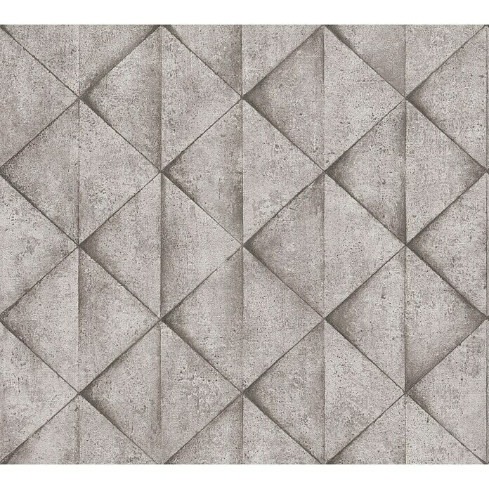 AS Creation Industrial Vliestapete Betonfliese (Grau, Steinoptik, 10,05 x 0,53 m)