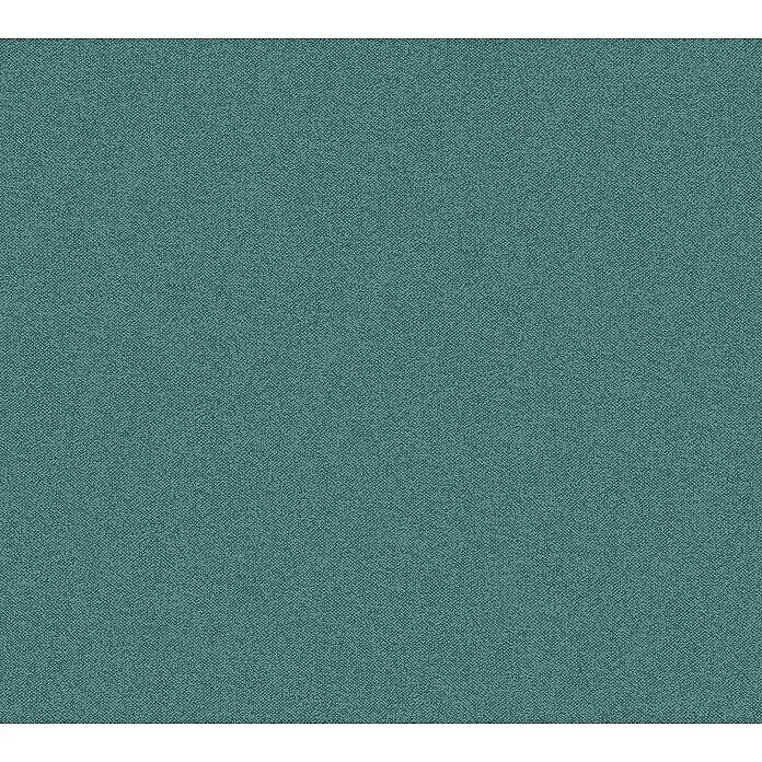 A.S. Création New Elegance Vliestapete I - Grün, Uni, 10,05 x 0,53 m - Dunkles blaugrünes Gewebe mit feiner Melange-Textur.