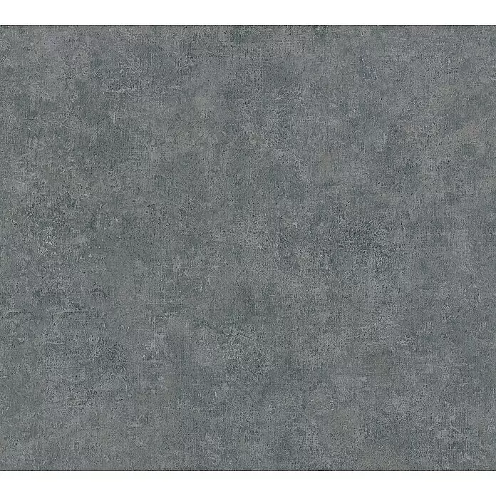 A.S. Création History of Arts Vliestapete - Dunkelgrau, Uni, 10,05 x 0,53 m - Texturierte dunkelgraue Oberfläche mit einer abgenutzten, betonartigen Optik.