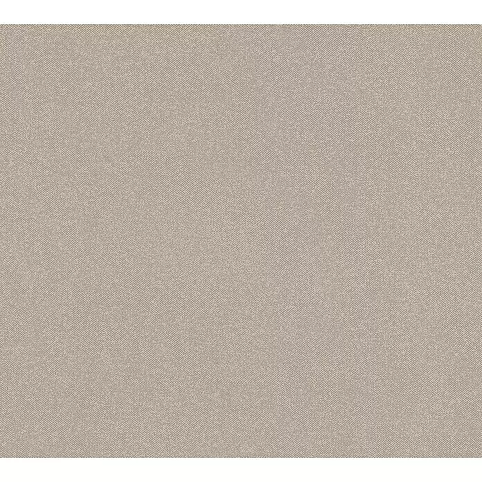 A.S. Création New Elegance Vliestapete - Braun, Uni, 10,05 x 0,53 m - Neutraler beigegrauer Textil- oder Tapetenstoff mit feiner, gleichmäßiger Webstruktur.