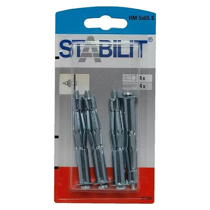 Stabilit Metall-Hohlraumdübel HM-SLänge Dübel: 65 mm, 4 Stk. Front View