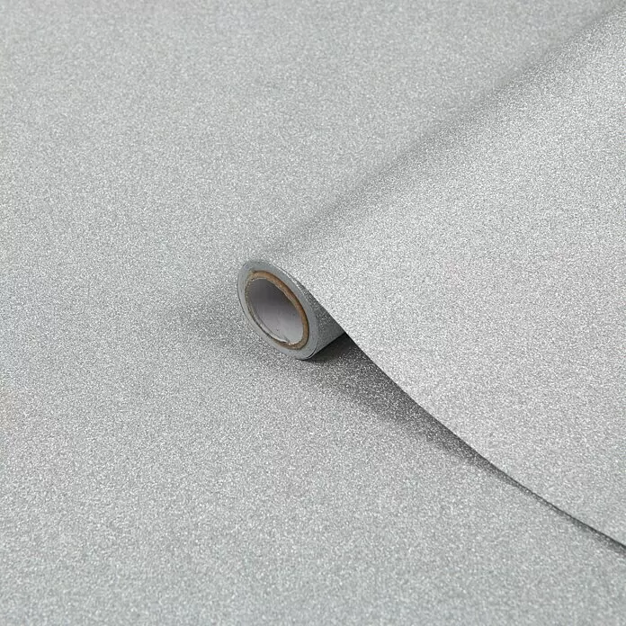 D-c-fix Metalleffektfolie Metallic Glitter - 200 x 67,5 cm, Silber/Glitzer, Selbstklebend - Detailaufnahme