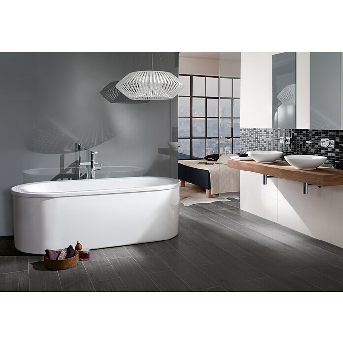 Villeroy & Boch Loop+Friends Freistehende Badewanne (180 x 80 cm, Ovale Innenform, Sanitäracryl, Weiß)