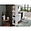 Respekta Küchenzeile KB225EYW (Breite: 225 cm, Mit Duo-Kochmulde, Weiß)