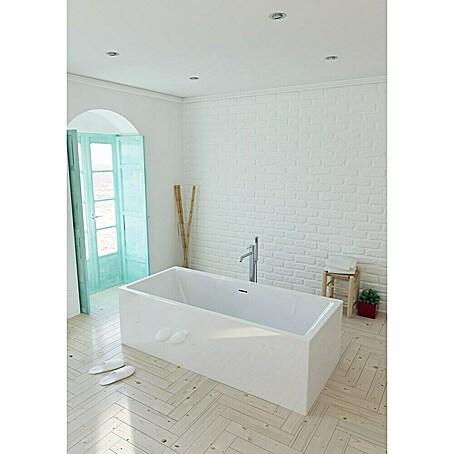 Camargue Freistehende Badewanne Torino Cube (L x B: 180 x 80 cm, Sanitäracryl, Weiß)