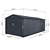 Hoggar Garaža Tonsberg  (Zunanje dimenzije vključno s strešnim previsom (Š x G): 300 x 602 cm, Aluminij) | 7437 - Gerätehäuser Metall | IAGD - Gartenhäuser | IAG - Außenbereichsausstattung | IA - Gartenhartware | I - Stadtgarten | BAUHAUS