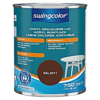 swingcolor Acryllak RAL 8011 Notenbruin (Notenbruin, 750 ml, Zijdemat)