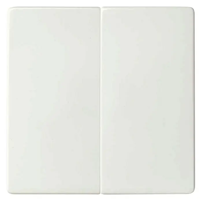 Simon 82 Mecanismo de conmutador doble Concept - Blanco, Plástico, IP20 - Primer plano de un interruptor de luz doble hecho de plástico blanco, que ofrece un diseño moderno y funcionalidad para cualquier habitación.