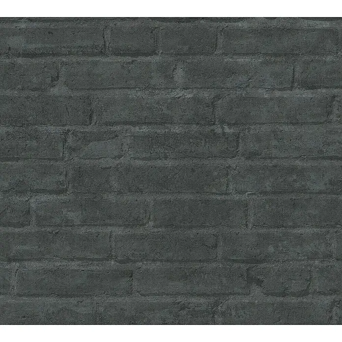 A.S. Création Industrial Vliestapete Ziegelstein - Dunkelgrau, Steinoptik, 10,05 x 0,53 m - Dunkle Backsteinmauer für ein industrielles oder modernes Raumgefühl. Robuste Oberfläche, ideal für Akzentwände oder Hintergrundstrukturen.