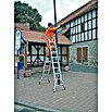 Sprossen-Gelenk-Teleskopleiter (Arbeitshöhe: 6,05 m, 4 x 5 Sprossen, Treppenfunktion, Aluminium)