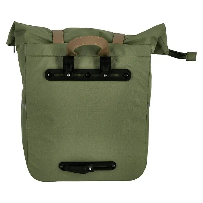 Gepäckträgertasche Retro - Volumen: 25 l, Grün, Tragegriff - Abgebildete wasserdichte Fahrradtasche mit Rollverschluss. Ideal für Radtouren, schützt zuverlässig den Inhalt vor Regen und Spritzwasser.