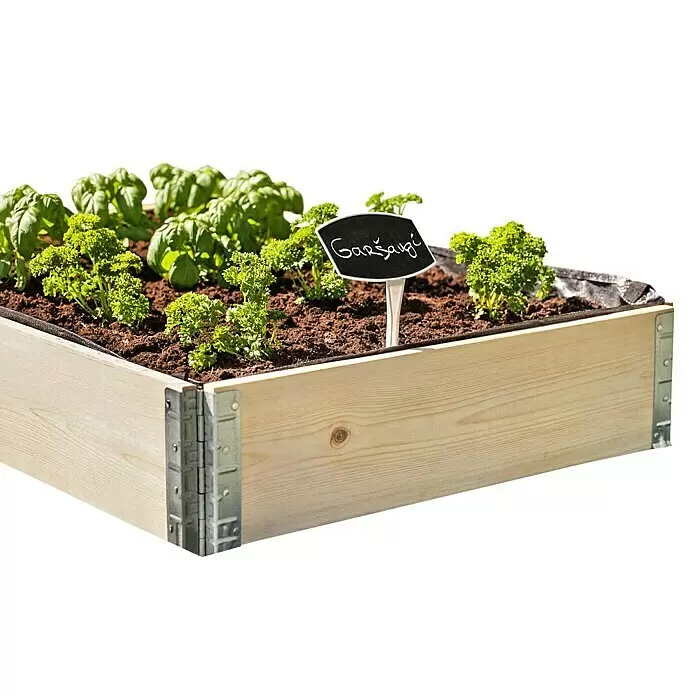 Gardol Hochbeetumrandung Palettenrahmen - L x B x H: 80 x 60 x 20 cm, Holz, Natur - Detailaufnahme