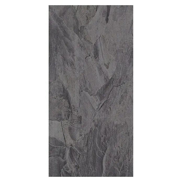 LOGOCLIC Hartvinylboden ElementPro Deep Blue - 1.210 x 295 x 5 mm, Fliese, Deep Blue - Strukturierte graue Steinfliesen mit einem rauen, unebenen Finish, ideal für eine moderne Wand- oder Bodengestaltung.