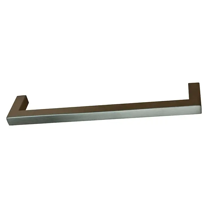 Tirador para muebles Cuadrado - Largo: 128 mm, Acero inoxidable - Toallero de acero inoxidable con acabado cepillado, ideal para baños modernos, con líneas limpias y un diseño minimalista.