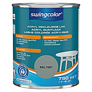 swingcolor Acryllak RAL 7001 Zilvergrijs (Zilvergrijs, 750 ml, Zijdemat)