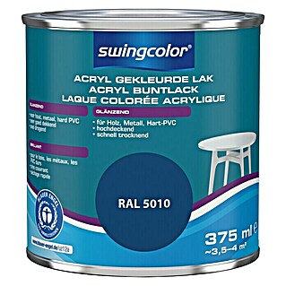 swingcolor Acryllak RAL 5010 Gentiaanblauw (Gentiaanblauw, 375 ml, Glanzend)