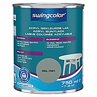 swingcolor Acryllak RAL 7001 Zilvergrijs (Zilvergrijs, 750 ml, Glanzend)