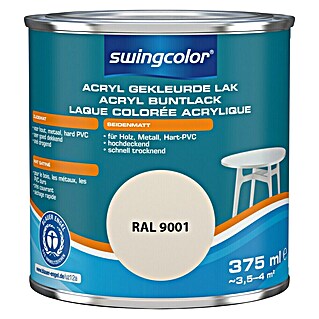 swingcolor Witte lak RAL 9001 Crèmewit (Crèmewit, 375 ml, Zijdemat)