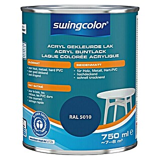 swingcolor Acryllak RAL 5010 Gentiaanblauw (Gentiaanblauw, 750 ml, Zijdemat)