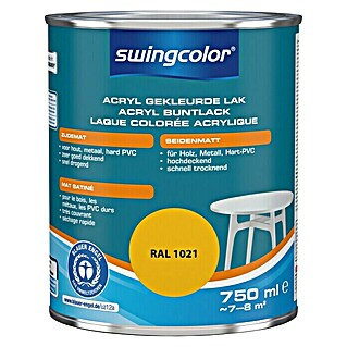 swingcolor Acryllak RAL 1021 Koolzaadgeel (Koolzaadgeel, 750 ml, Zijdemat)