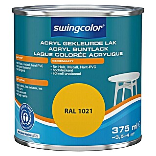 swingcolor Acryllak RAL 1021 Koolzaadgeel (Koolzaadgeel, 375 ml, Zijdemat)
