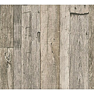 A.S. Création Elements Vliestapete Holz (Beige/Schwarz, Holzoptik, 10,05 x 0,53 m)