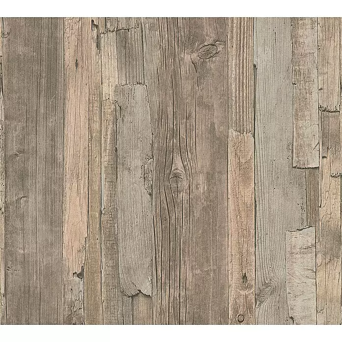 A.S. Création Elements Vliestapete - Braun/Beige, Holzoptik, 10,05 x 0,53 m - Detailaufnahme